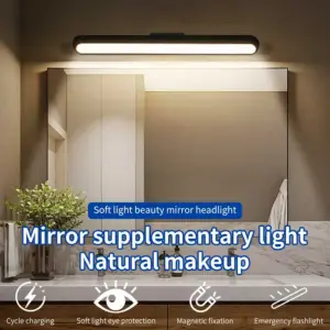 luz led espelho magnético recarregável