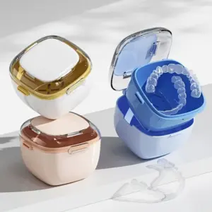 caixa para dentadura com filtro portátil