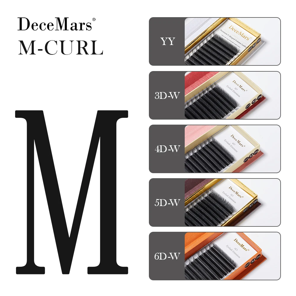 DeceMars Extensão de Cílios L-curl M Curl YY 3D 12 linhas - Imagem 4