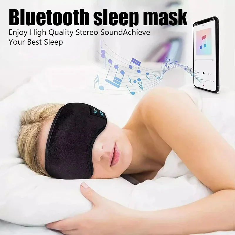 Máscara de Olho Musical Bluetooth Sono Elástica Cinza - Imagem 3