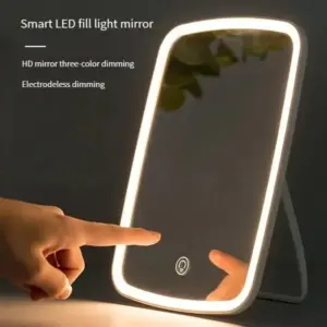 espelho de maquiagem led dobrável