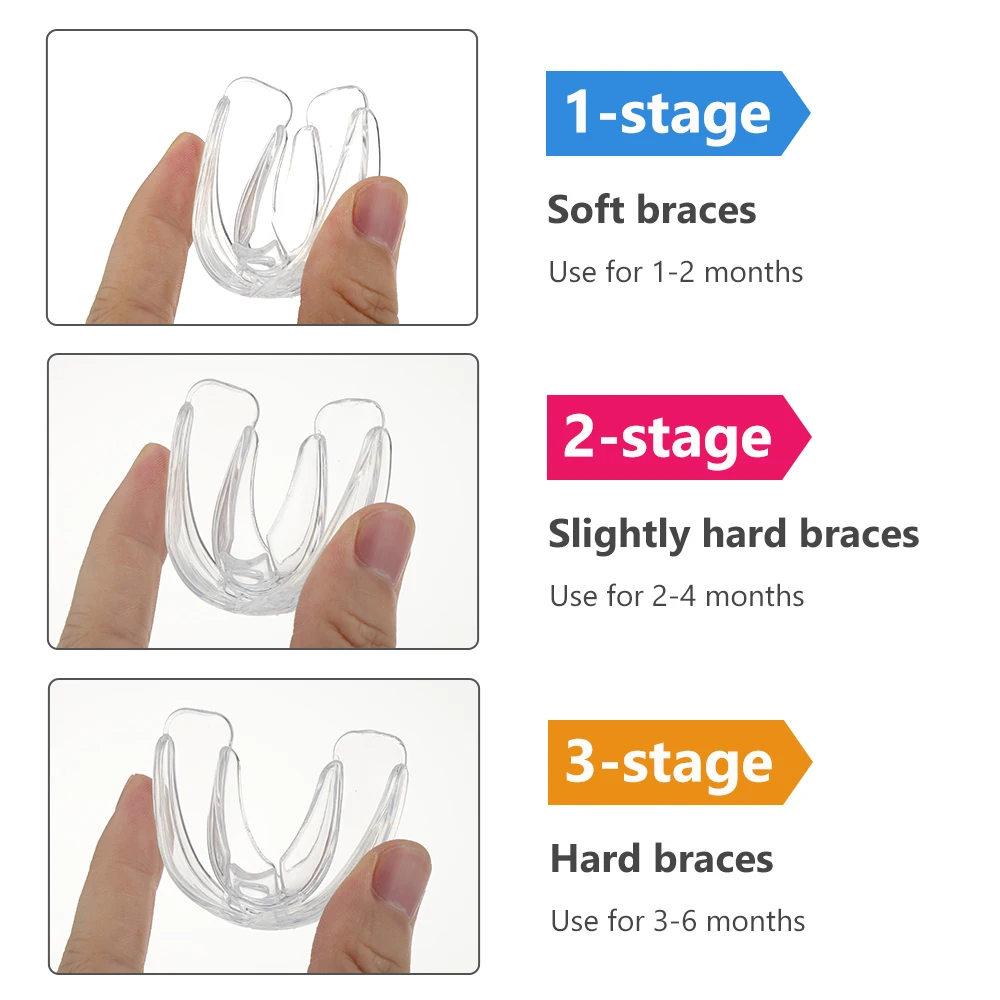 Conjunto de Aparelho Dental Infantil 3 Estágios Silicone Transparente - Imagem 4