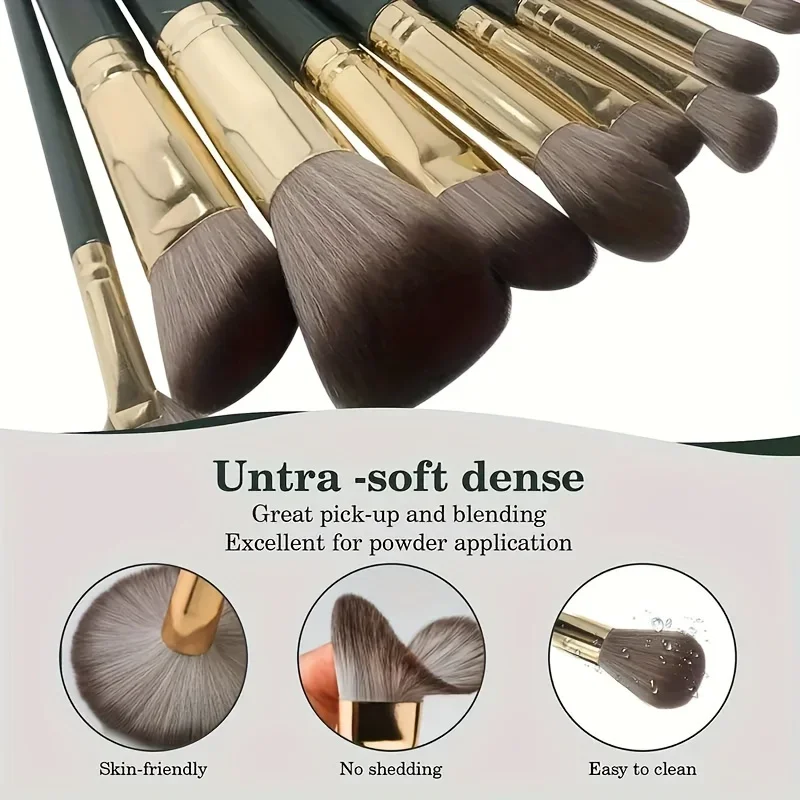 Conjunto de Pincéis de Maquiagem Macios 14 Peças - Imagem 4