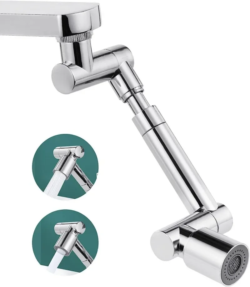 Extensor de Torneira Universal Prata 1080° com 2 Modos de Fluxo - Imagem 3