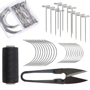agulha e linha para extensões de cabelo