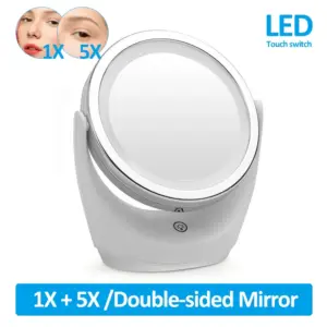 espelho de maquiagem led 1x 5x
