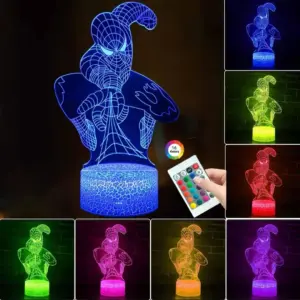 luminária led 3d acrílico herói anime