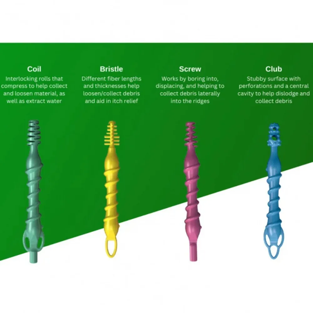 Limpador de Ouvido Espiral em Silicone Marfim - Imagem 2