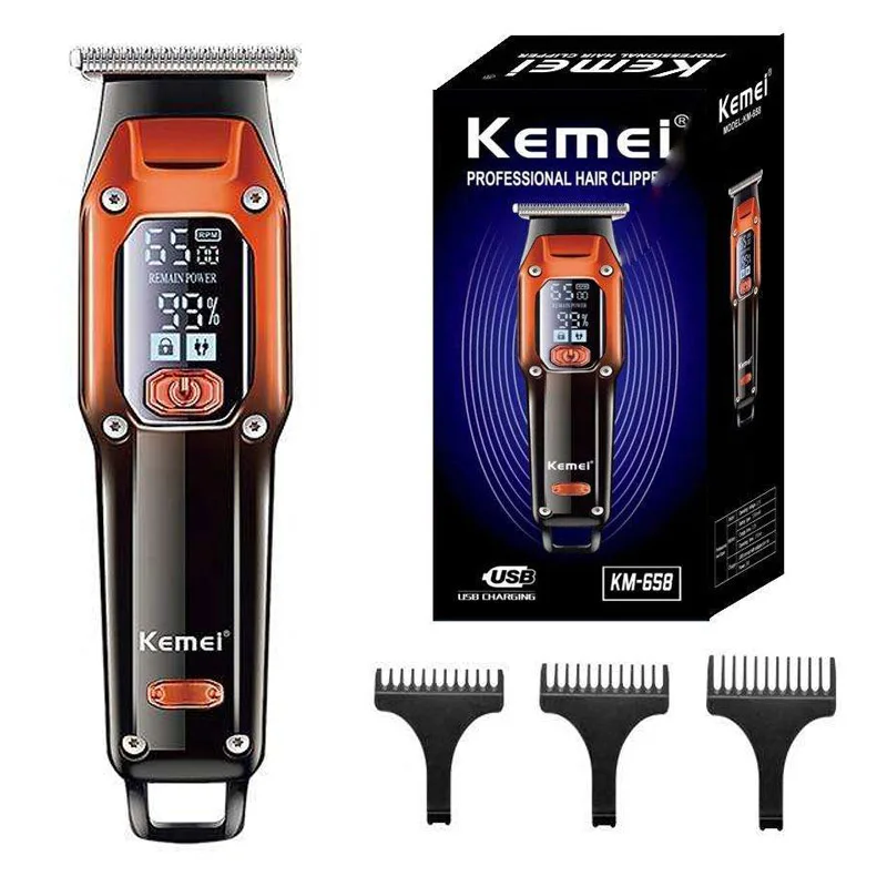 Aparador de Cabelo Kemei Elétrico Recarregável Verde - Imagem 2