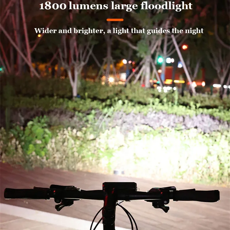 Lanterna Bicicleta 3 LEDs 1800lm Recarregável Branco/Vermelho - Imagem 5