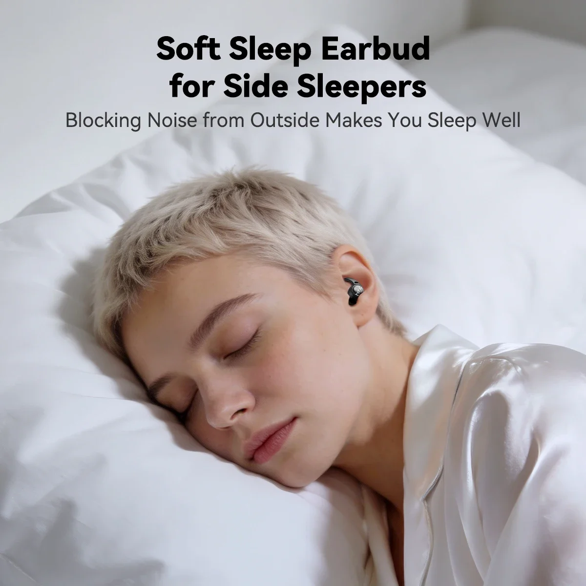 Fone de Ouvido HTC NE76 Bluetooth Mini Invisível para Dormir Cinza - Imagem 5