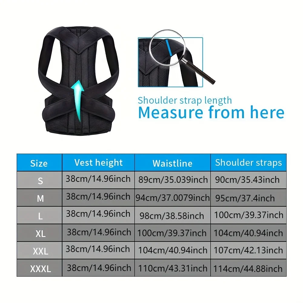 Corretor Postural Traseiro Suporte Ombro Preto - Imagem 6