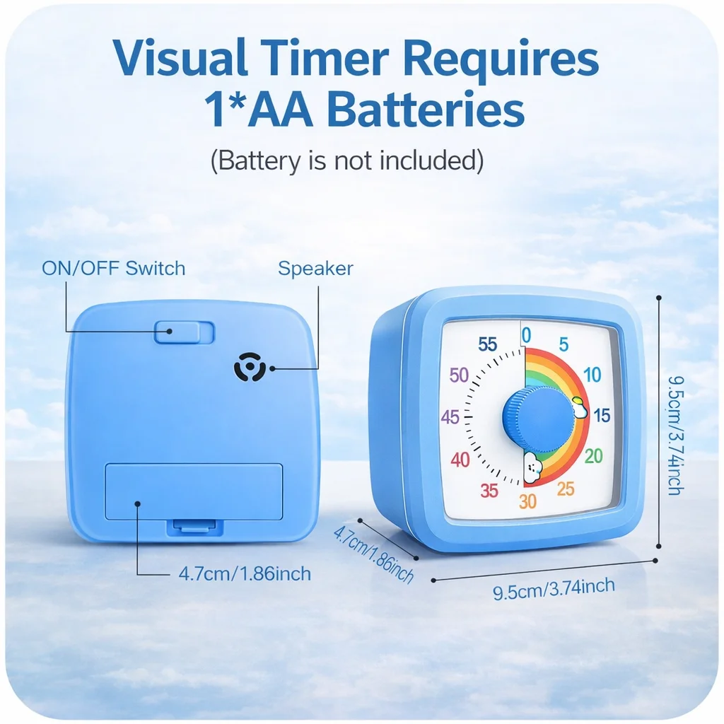 Timer Visual Escolar Digital 60 Minutos com Luz Noturna - Imagem 6