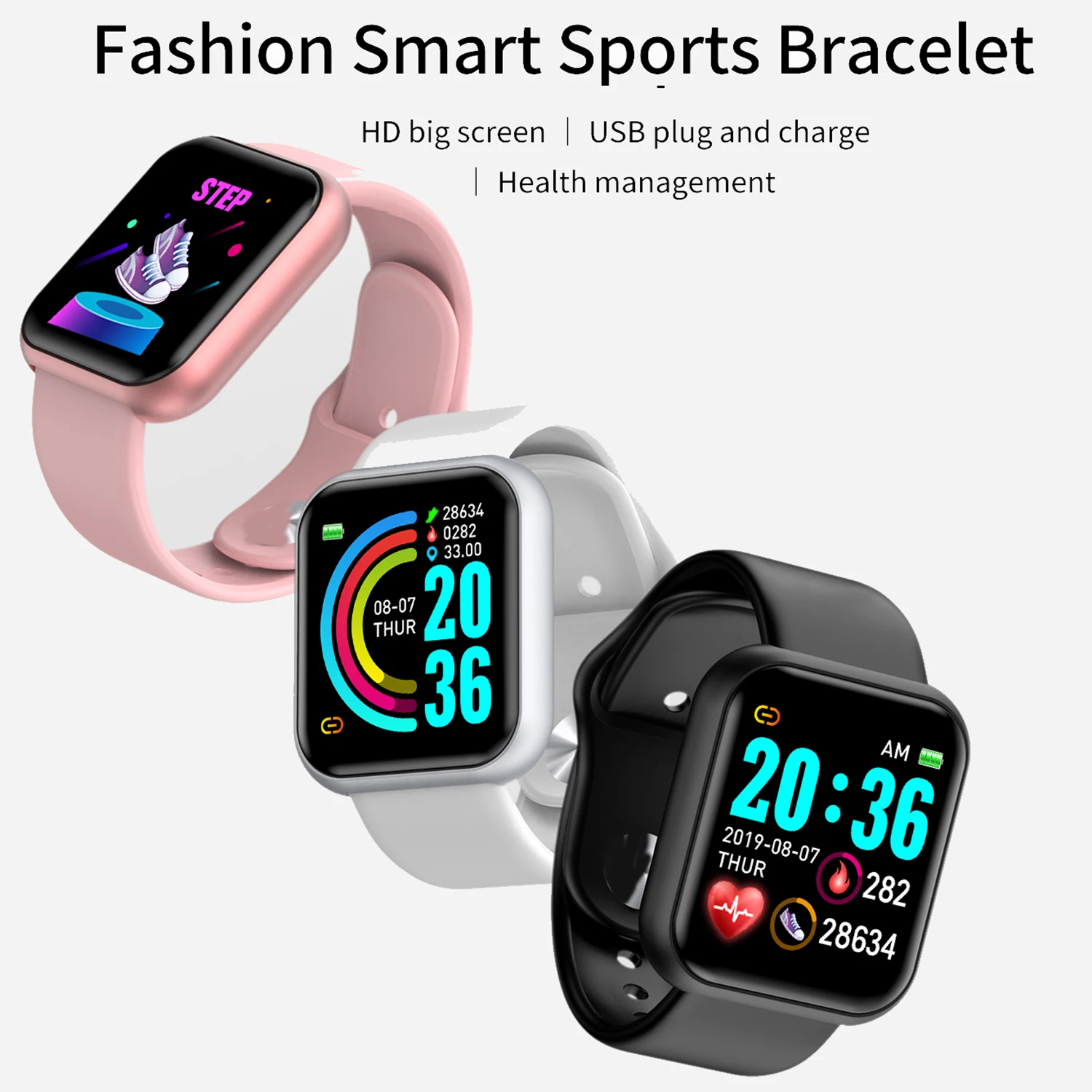 Smartwatch Y68 com controle de música e monitor de calorias - Imagem 4