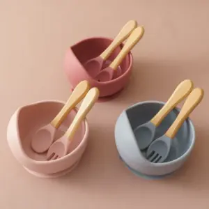conjunto tigela de sucção infantil silicone