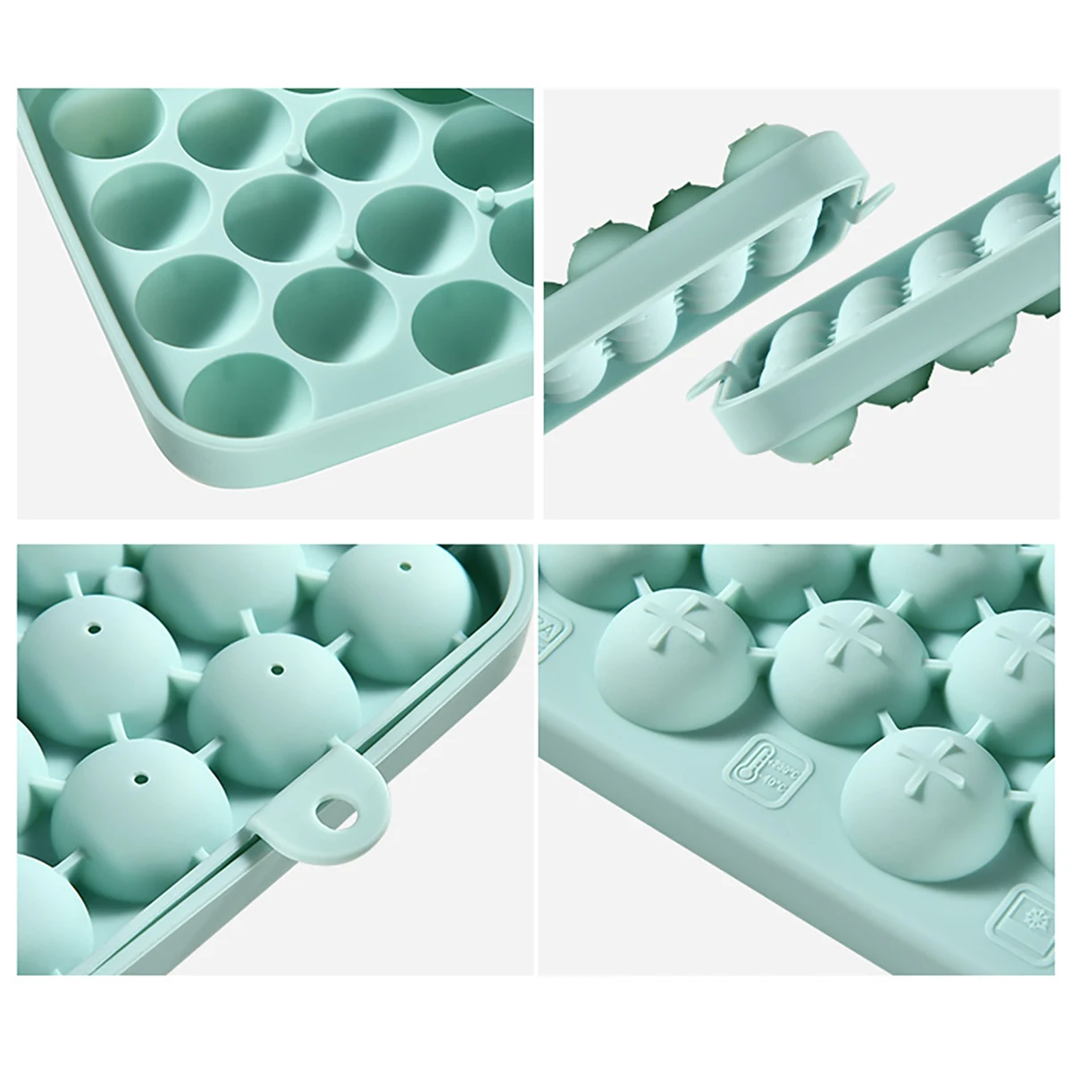 Molde de Gelo em Silicone com Tampa 25 Grades - Imagem 5