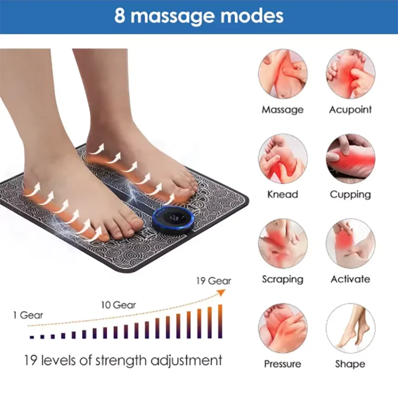 Massageador de Pés EMS Recarregável com Controle Remoto - Imagem 4