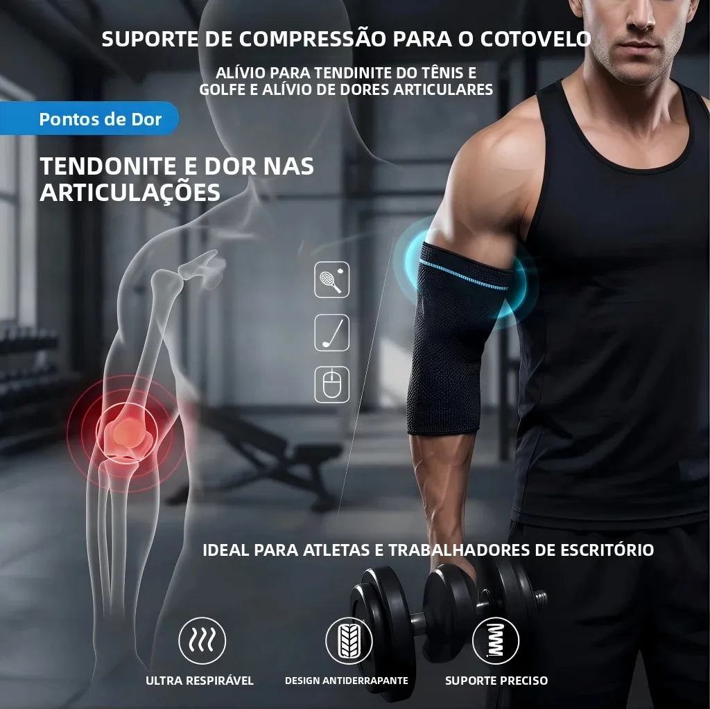 Manga Compressão VBOSI Cotovelo Tricô 3D Unissex - Imagem 3