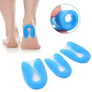 almofada de calcanhar em U de silicone