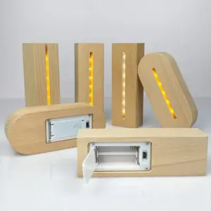 base de madeira led para exibição