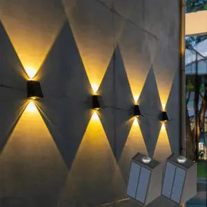 lâmpada de parede solar led exterior