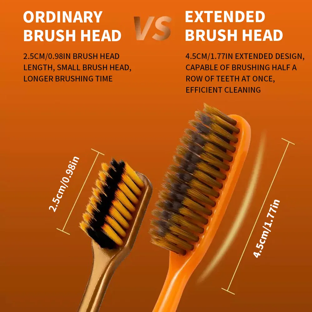 Escova Dental Macia Laranja para Limpeza Profunda Adultos - Imagem 3