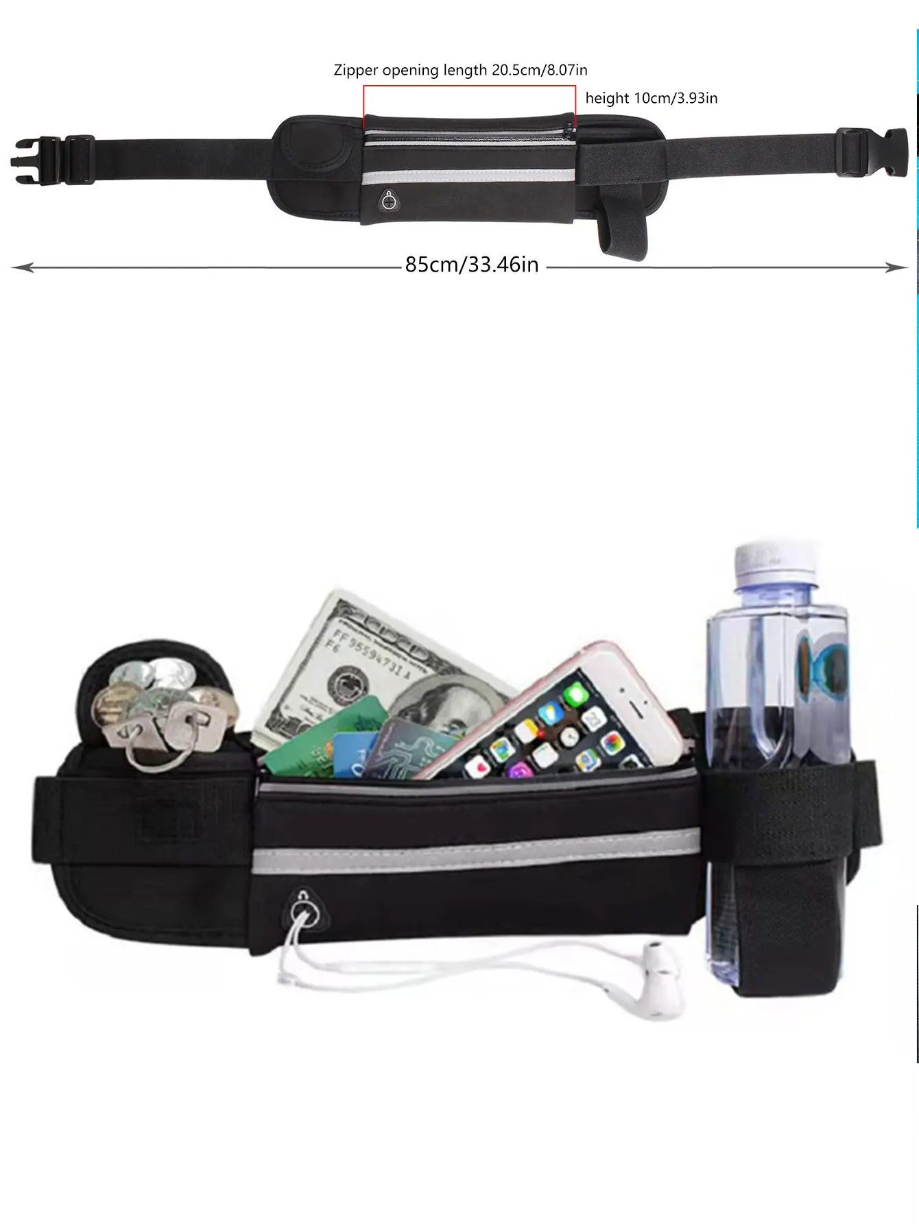 Bolsa de Cintura para Corrida Fitness - Variedade de Cores - Imagem 3