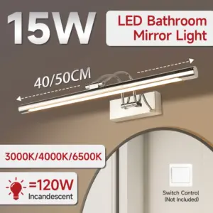 luminária led para espelho ajustável