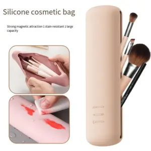 bolsa de silicone para pincéis de maquiagem