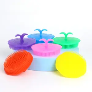 escova massageadora de silicone para couro cabeludo