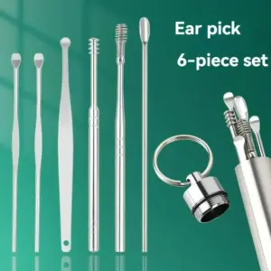 kit limpeza de ouvido aço inoxidável