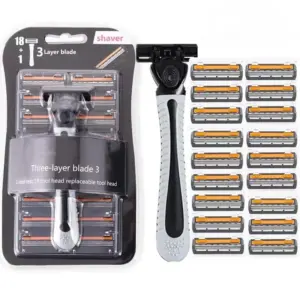 navalha de barbear masculina três camadas