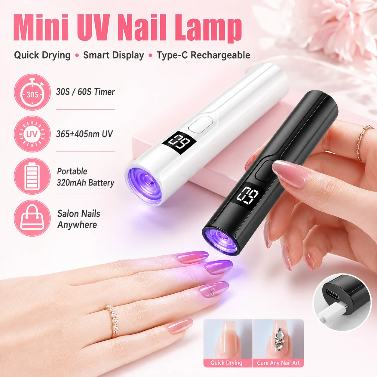 lâmpada UV LED mini para unhas