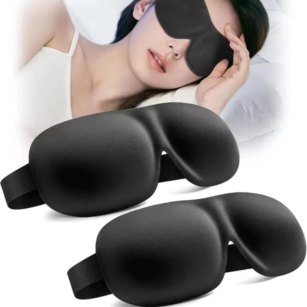 Máscara de Dormir 3D Espuma Viscoelástica Macia Preta - Imagem 6