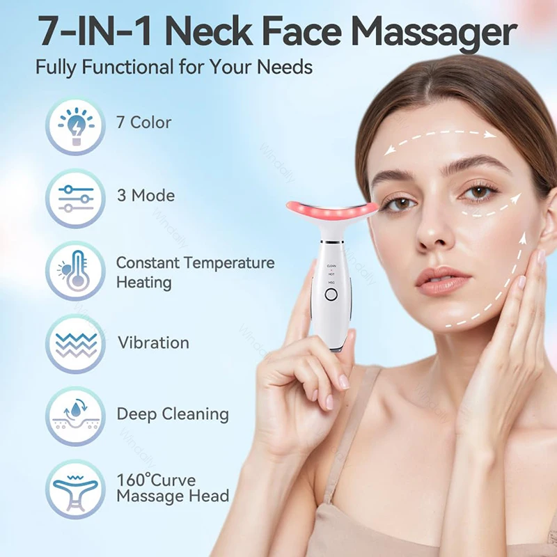 Dispositivo de Beleza Facial Pescoço Microcorrente EMS Azul Escuro - Imagem 3