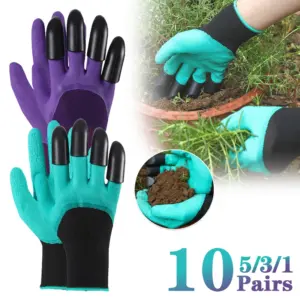 luvas de jardinagem com garras