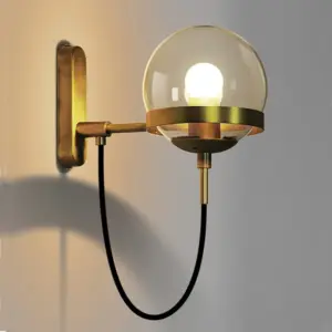 luminária de parede moderna nordic vidro bola e27