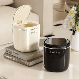 lixeira de mesa com tampa de pressão