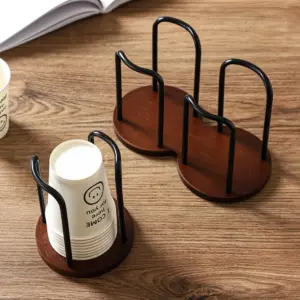 suporte de copo de papel de madeira