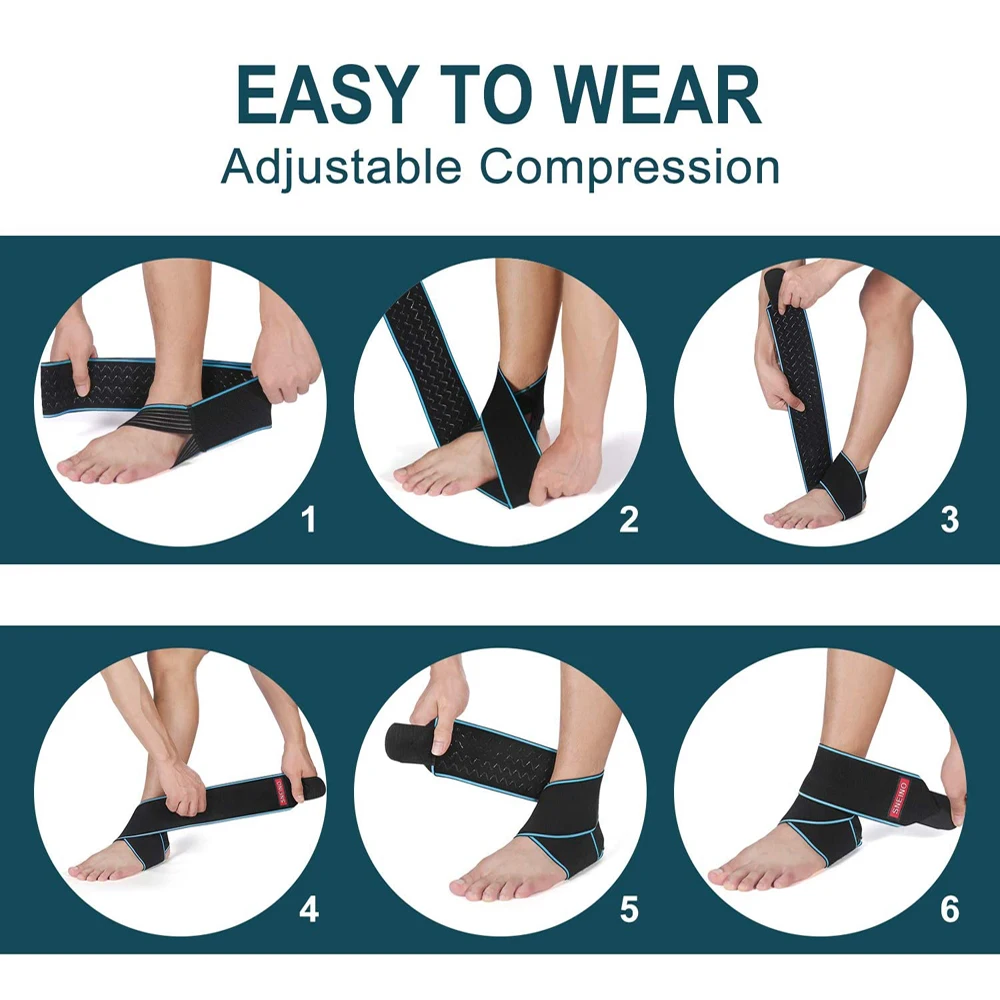 Suporte de Tornozelo Esportivo Ajustável Elastic Silicone 1 Peça - Imagem 6