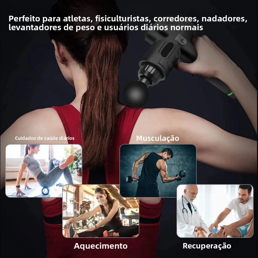 Massageador Muscular Percussão Portátil Cáqui PEDRA - Imagem 5