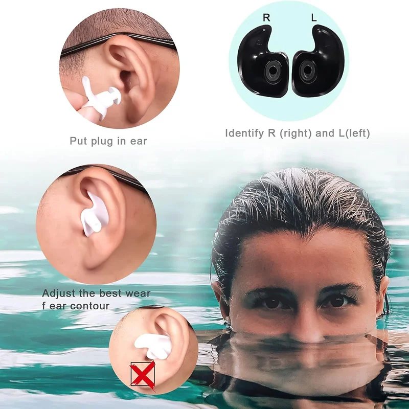 Kit Clipe de Nariz e Protetores de Ouvido Silicone para Natação - Imagem 4