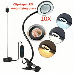 lupa de mesa com led