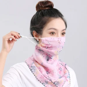 máscara facial chiffon proteção solar