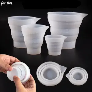 copo de medição dobrável de silicone