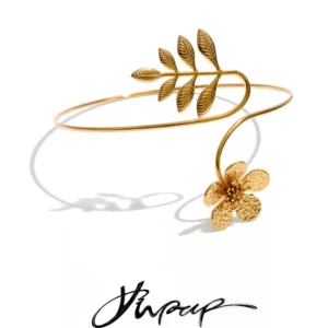 pulseira de aço inoxidável dourada