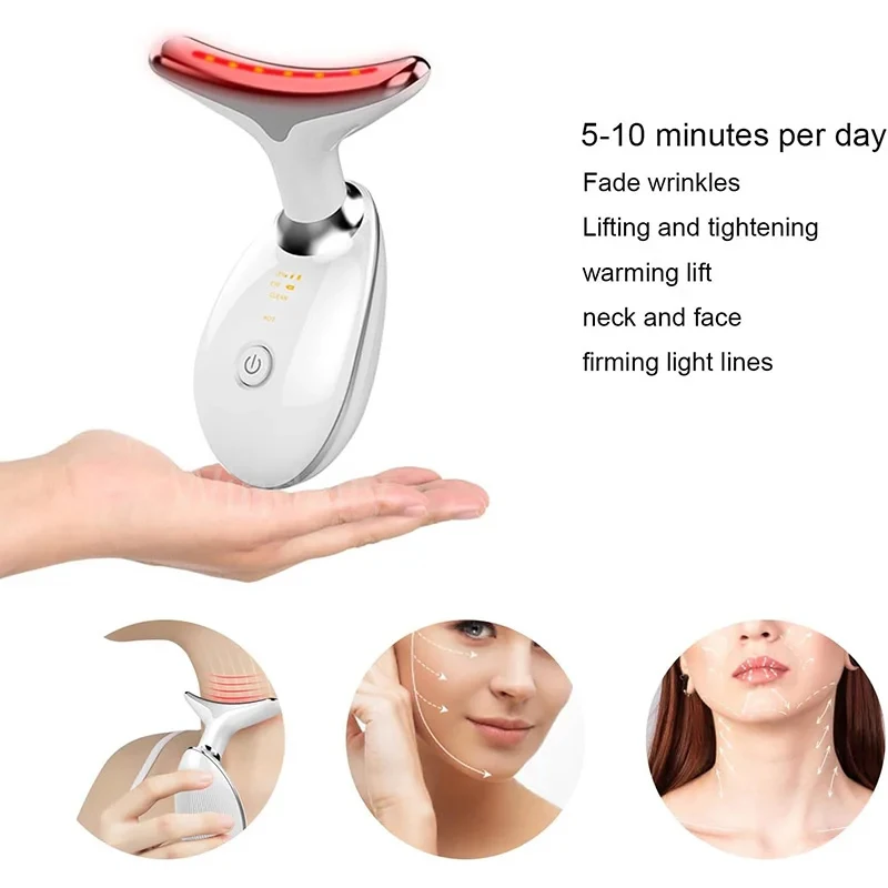 Dispositivo de Beleza Pescoço 7 Cores Massageador Facial Slim - Imagem 6