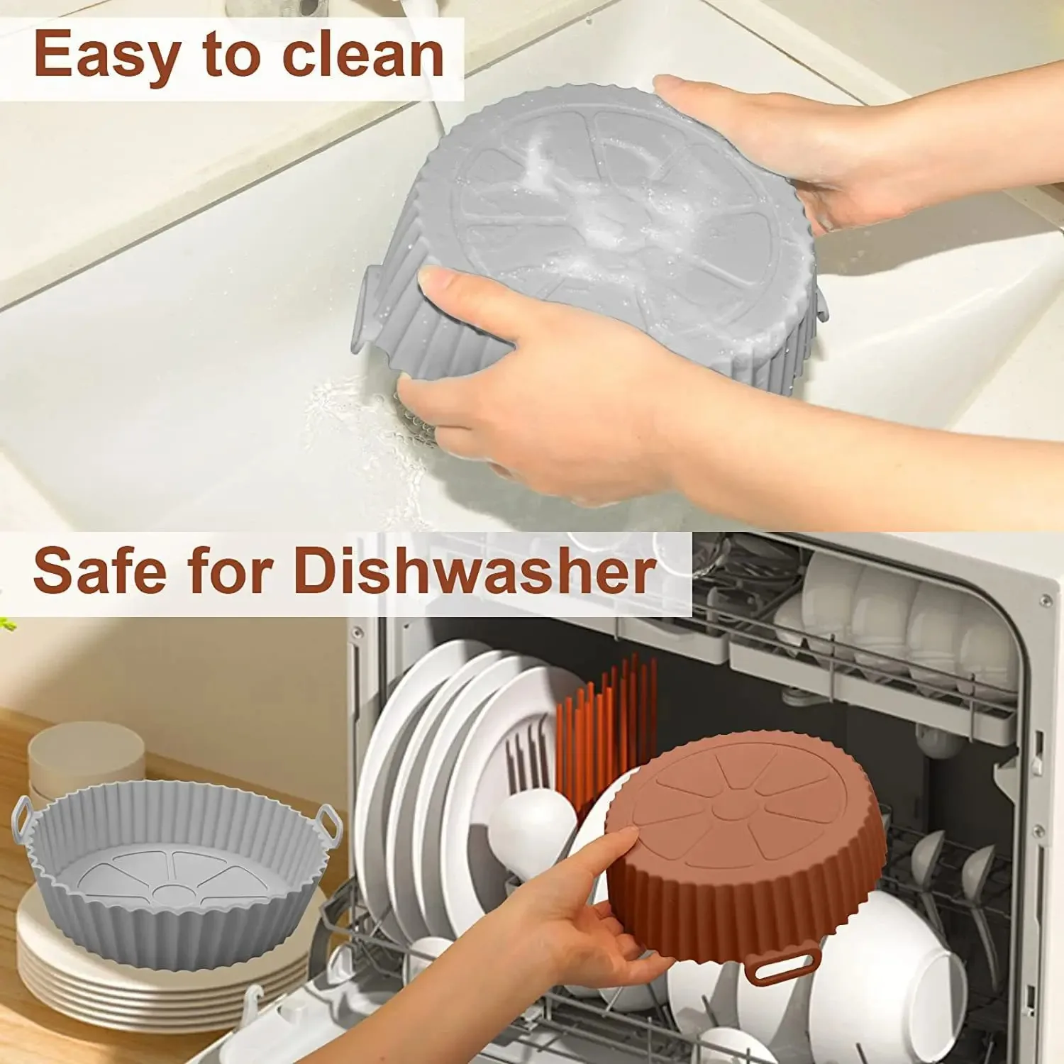 Forma de Silicone para Air Fryer Reutilizável Cozinha - Imagem 2
