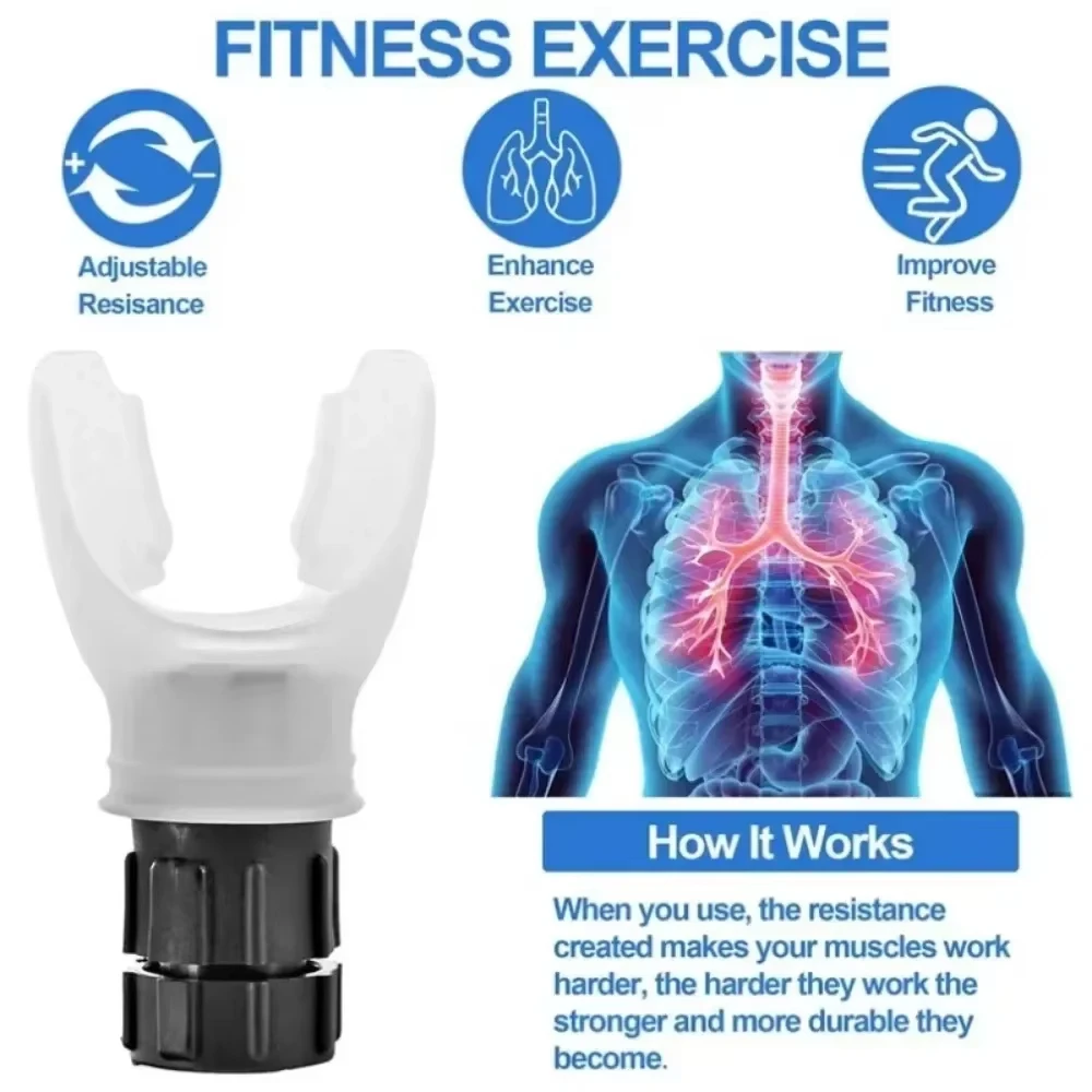 Dispositivo Exercício Respiratório Pulmões Portátil Preto - Imagem 4