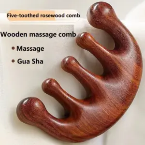 pente massageador de madeira